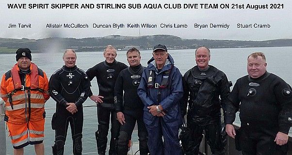 Wave Rider skipper and dive team on 21 August 2021.